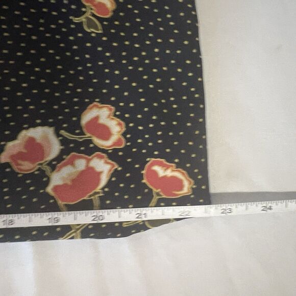 Lauren Conrad Long Sleeve SquareNeck Blouse, Navy W Yellow Dots+Coral Florals, M - Picture 15 of 15